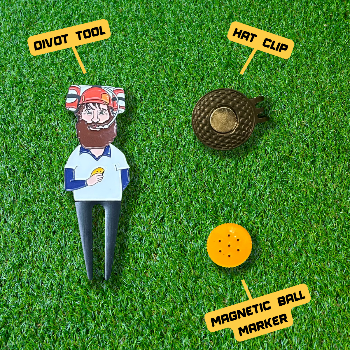 Caddie Divot Tool and Ball Marker Set