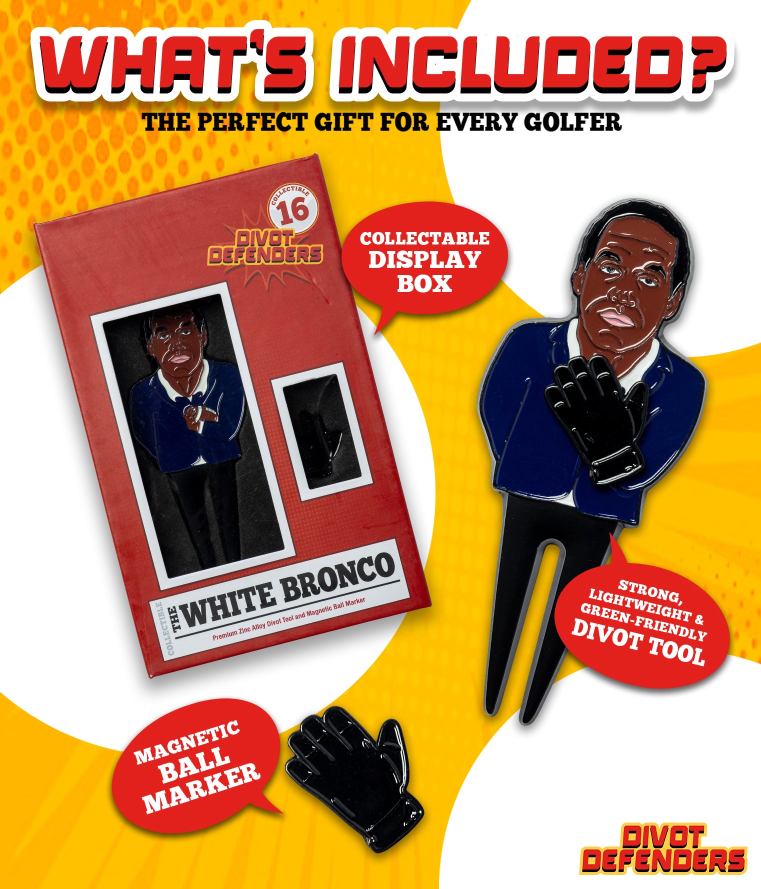 White Bronco Divot Tool and Magnetic Ball Marker