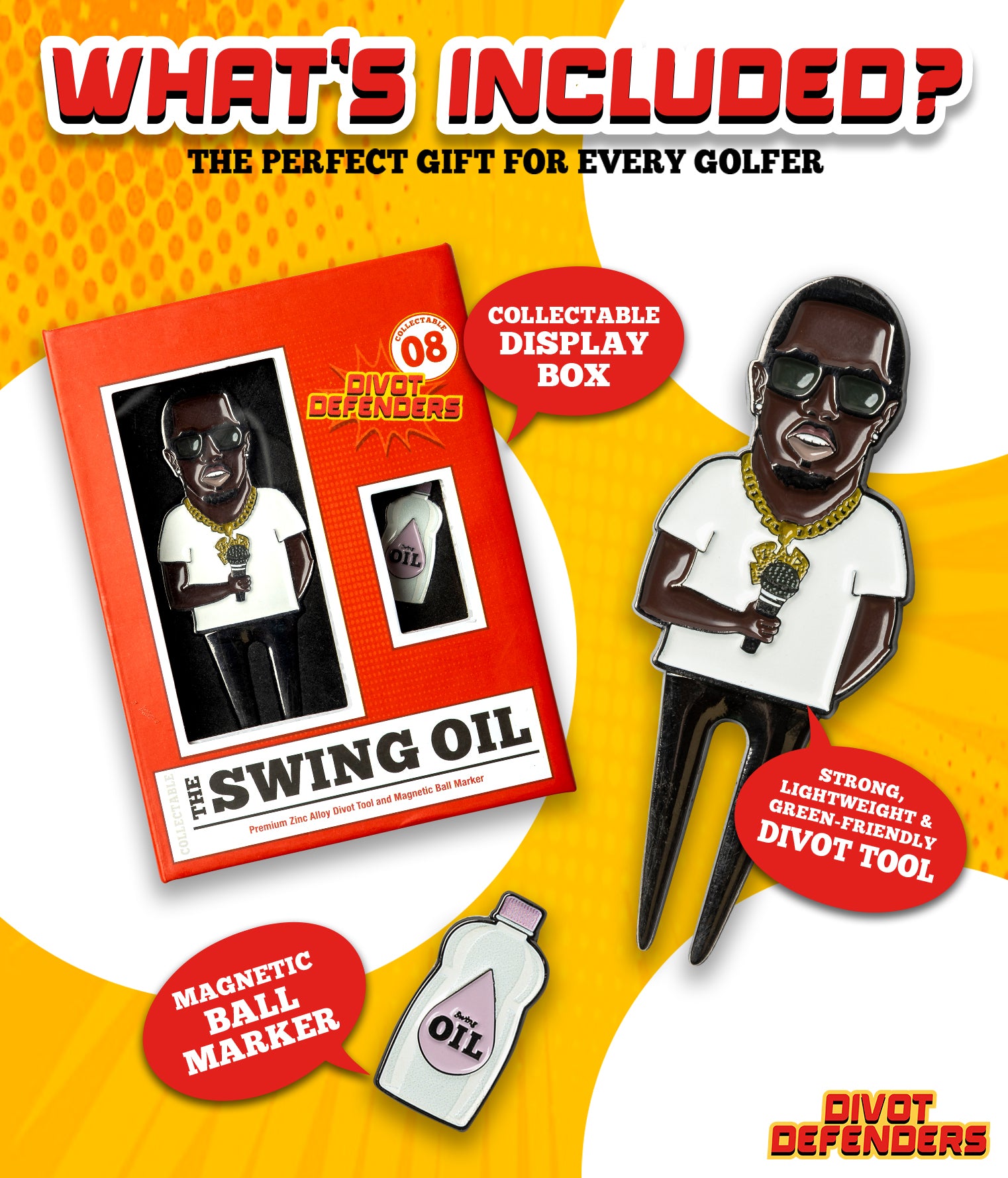 Swing Oil Divot Tool and Magnetic Ball Marker